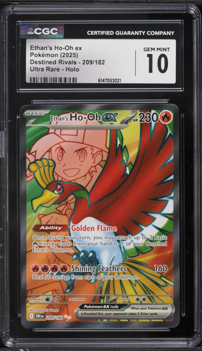 2025 Pokemon Scarlet & Violet Destined Rivals Full Art Ethan's Ho-Oh Ex #209 CGC 10 GEM MINT