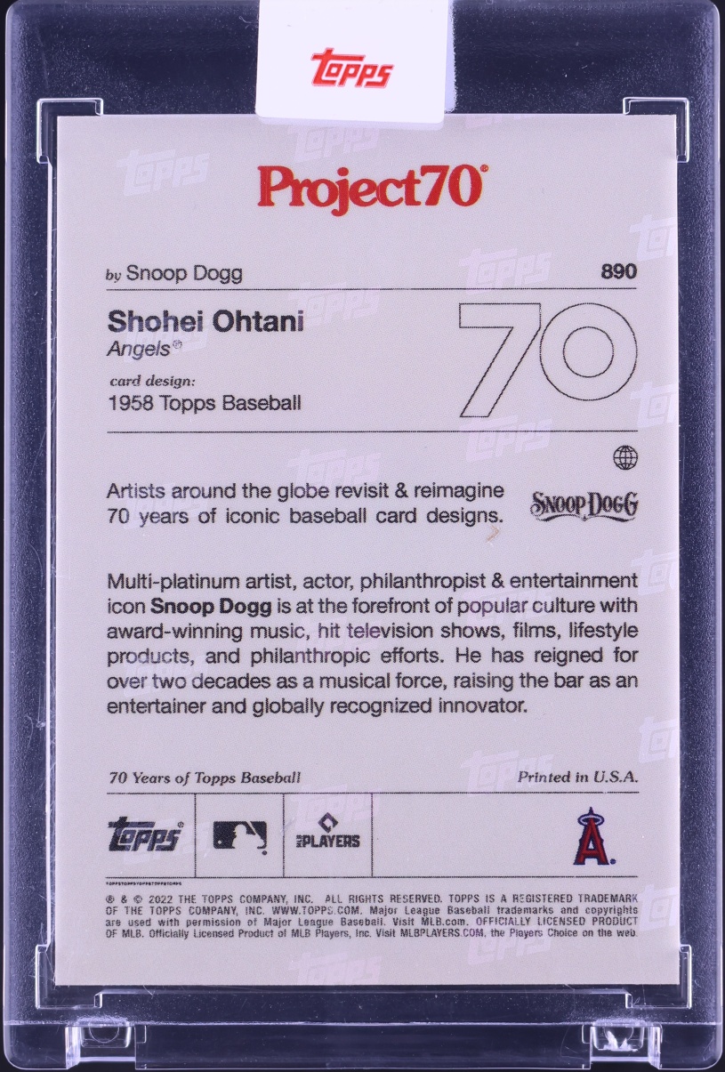 2022 Topps Project 70 By Snoop Dogg Shohei Ohtani #890 - Photo 2