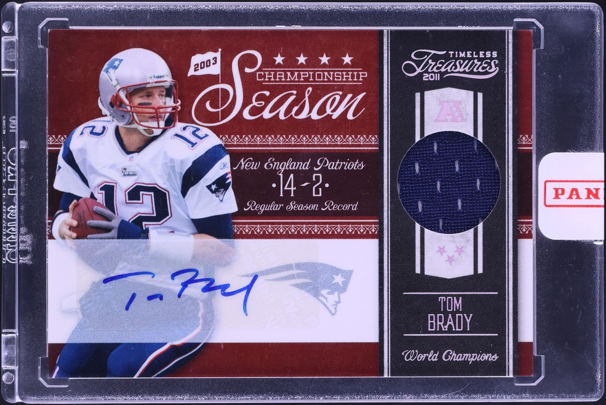 2011 Panini Timeless Treasures Championship Prime Tom Brady PATCH AUTO /5 #7
