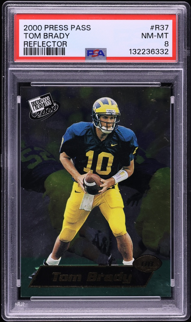 2000 Press Pass Reflector Tom Brady ROOKIE /500 #R37 PSA 8 NM-MT