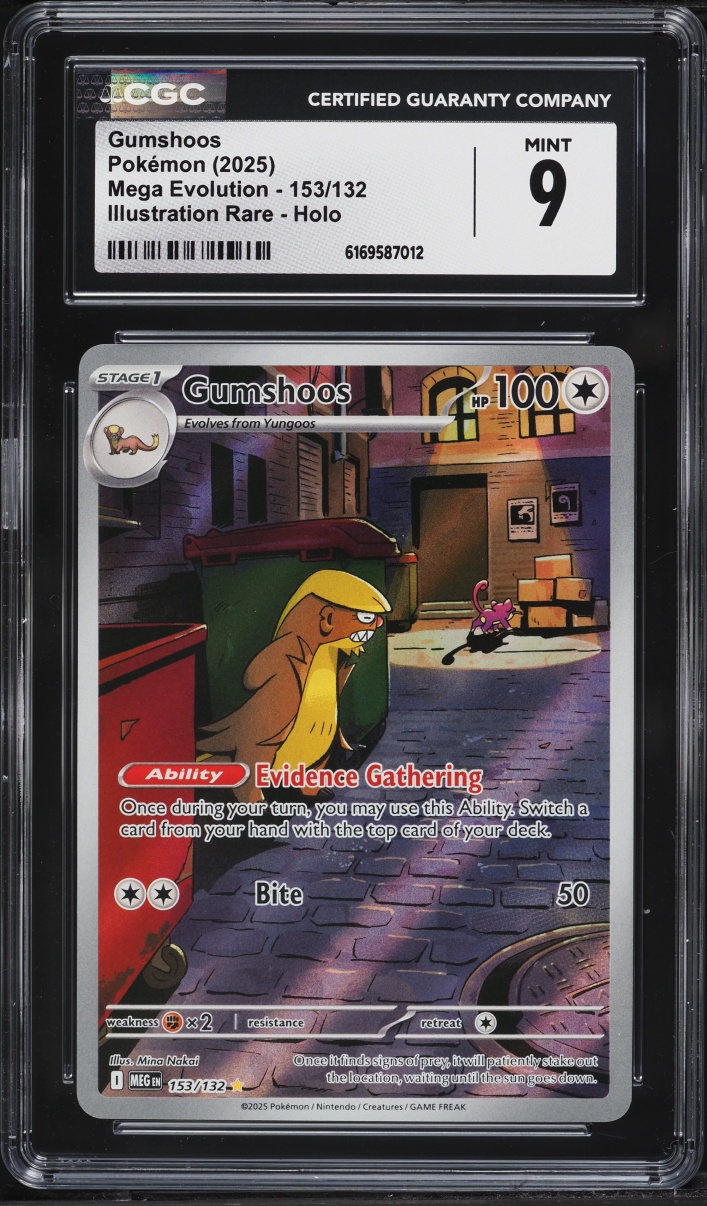 2025 Pokemon Mega Evolution IR Gumshoos #153 CGC 9 MINT