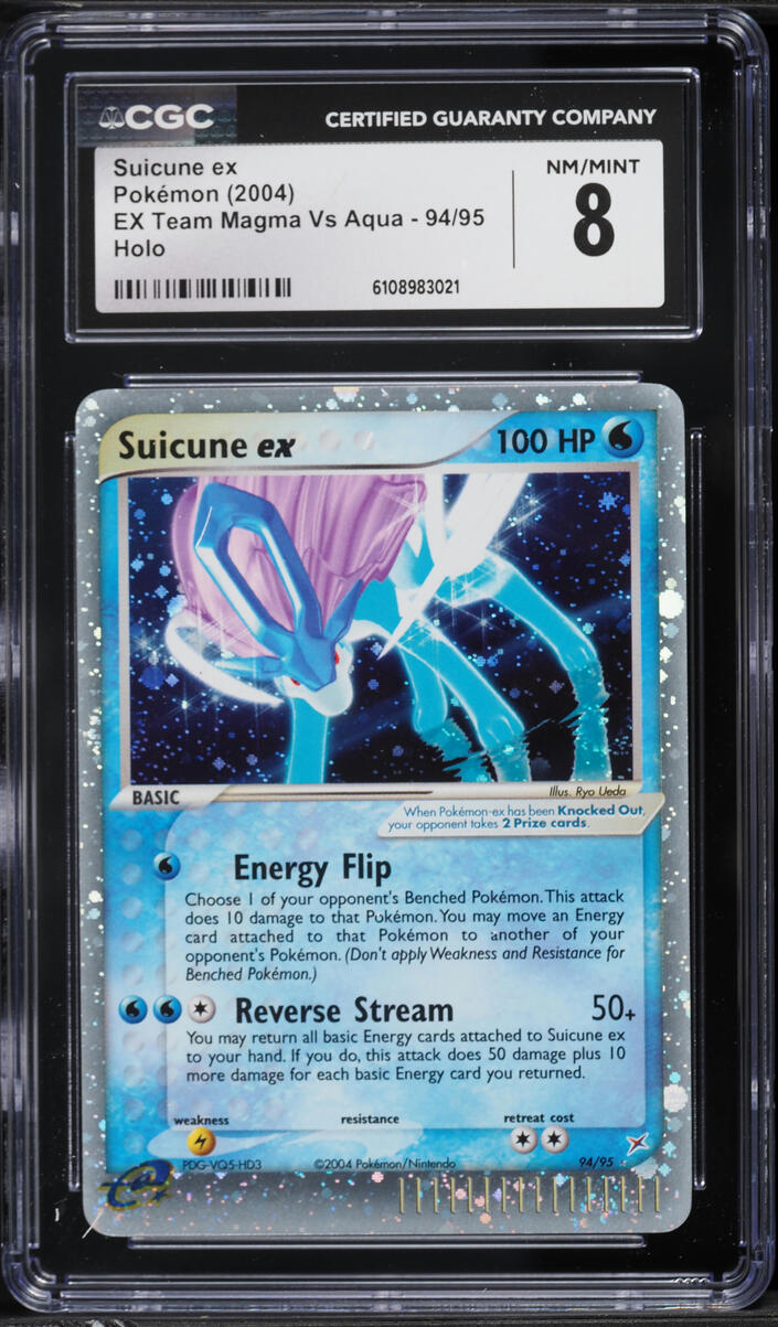 2004 Pokemon EX Team Magma Vs Aqua Holo Suicune ex #94 CGC 8 NM-MT