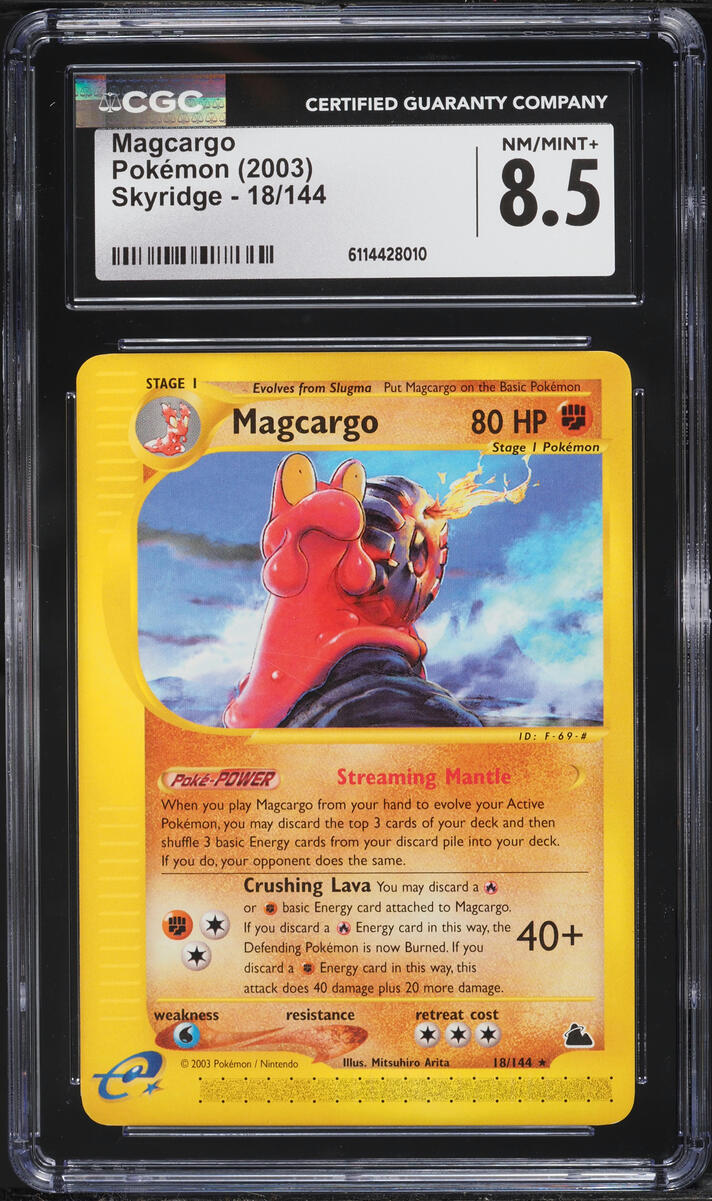 2003 Pokemon Skyridge Magcargo #18 CGC 8.5 NM-MT+