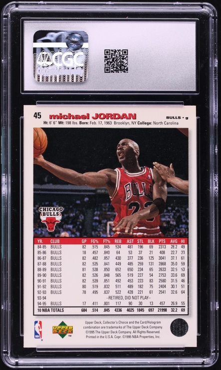 1995 Collector's Choice Basketball Michael Jordan #45 CGC 7 NRMT