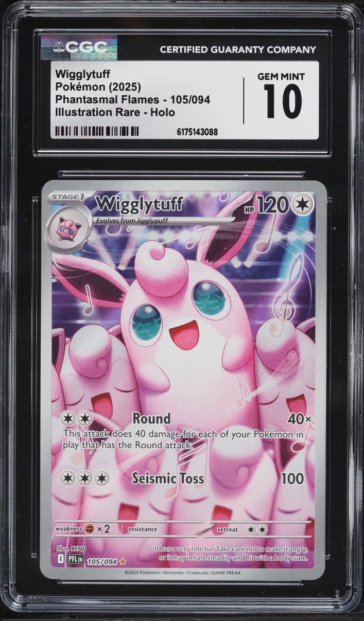 2025 Pokemon Mega Evolution Phantasmal Flames IR Wigglytuff #105 CGC 10 GEM MINT