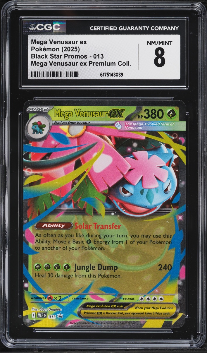 2025 Pokemon Mega Evolution Promo Premium Collection Holo Mega Venusaur EX #13 CGC 8 NM-MT