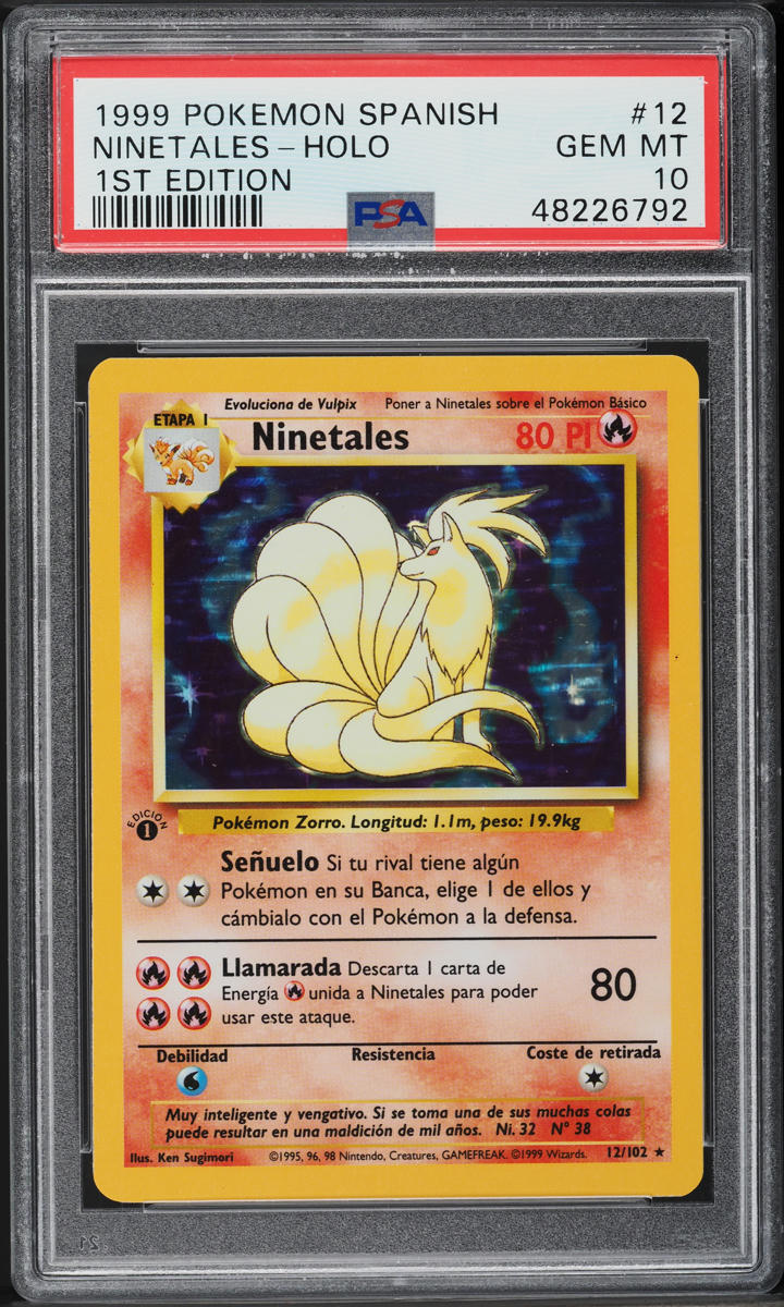 1999 Pokemon Spanish Base Set 1st Edition Holo Ninetales #12 PSA 10 GEM MINT