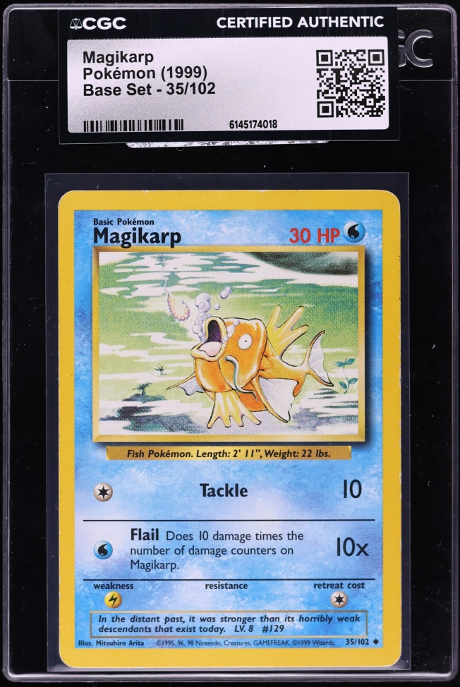 1999 Pokemon Base Set Magikarp #35 CGC AUTH