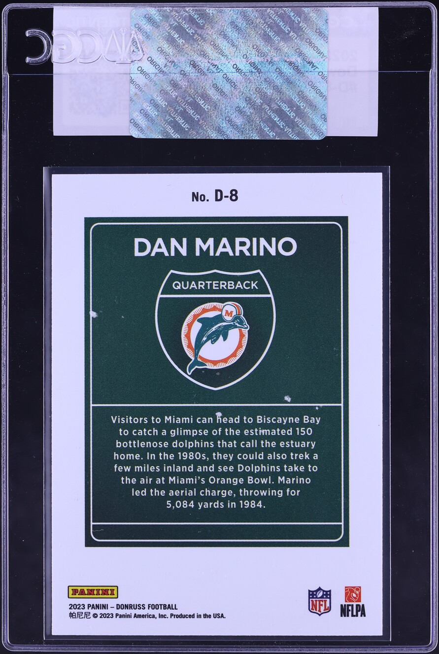 2023 Donruss Downtown Dan Marino #D-8 CGC AUTH