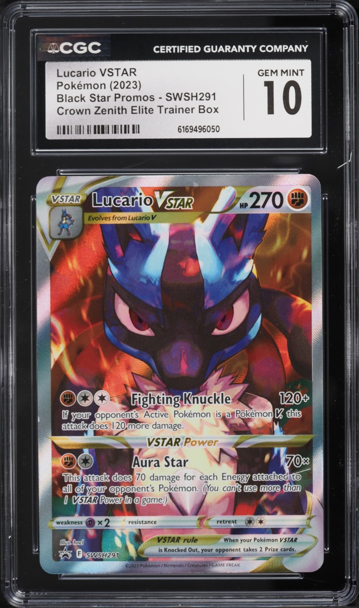 2023 Pokemon Sword & Shield Promo Crown Zenith ETB Full Art Lucario VSTAR #291 CGC 10 GEM MINT