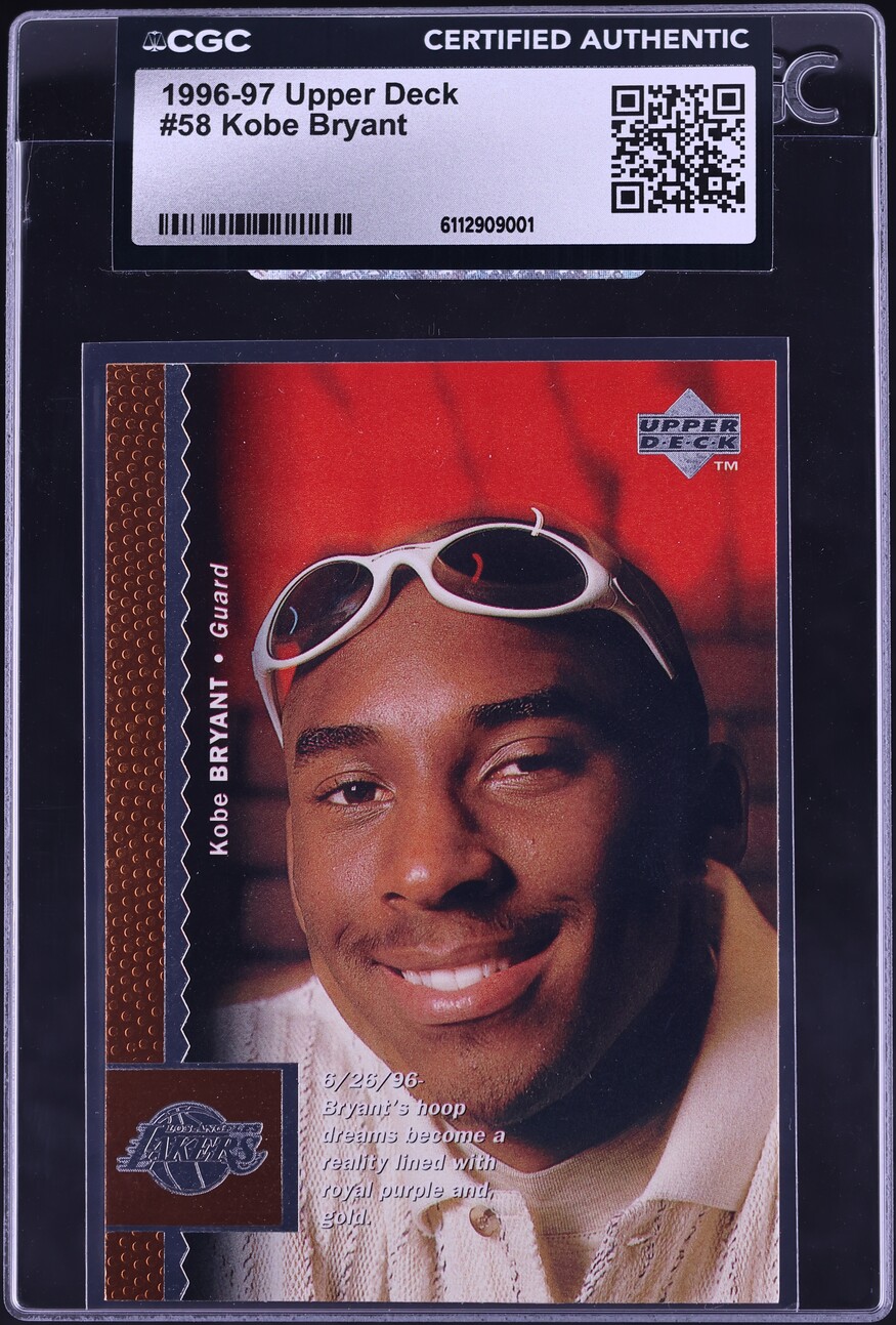 1996 Upper Deck Basketball Kobe Bryant ROOKIE #58 CGC AUTH