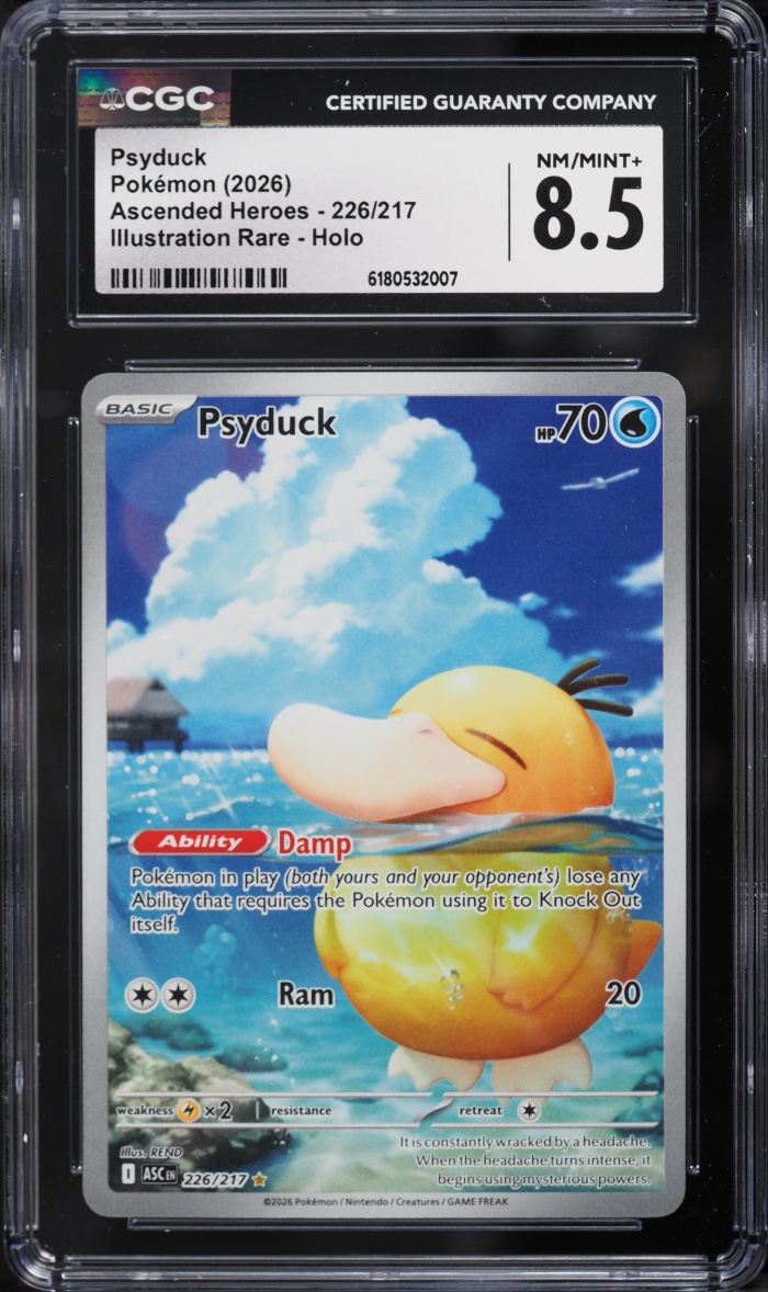 2026 Pokemon Mega Evolution Ascended Heroes IR Psyduck #226 CGC 8.5 NM-MT+