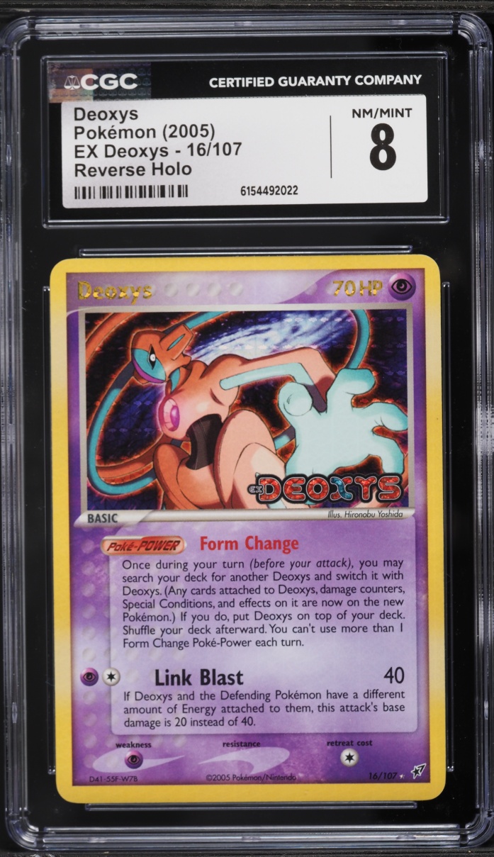 2005 Pokemon EX Reverse Holo Deoxys #16 CGC 8 NM-MT