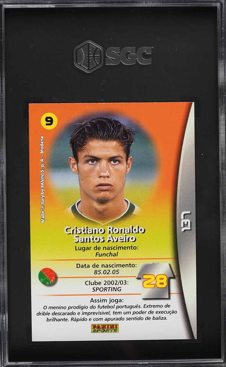 2002 Panini Sports Mega Craques Cristiano Ronaldo ROOKIE #137 SGC 8.5 NM-MT+