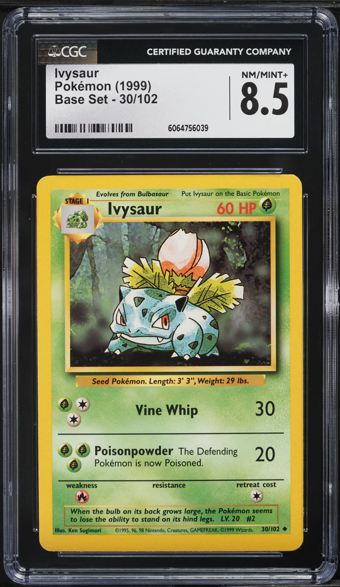 1999 Pokemon Base Set Ivysaur #30 CGC 8.5 NM-MT+