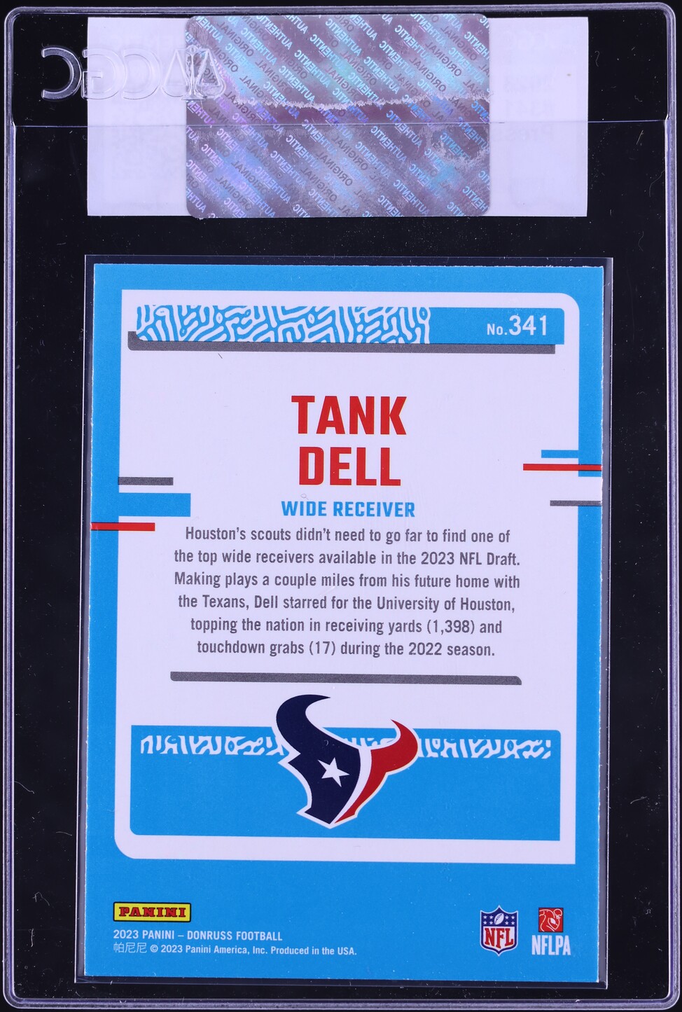 2023 Donruss Press Proof Blue Tank Dell ROOKIE #341 CGC AUTH
