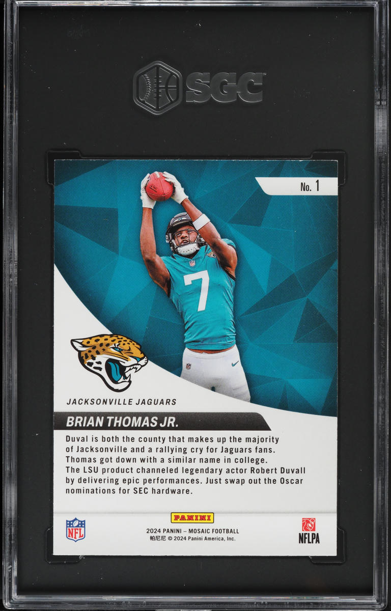 2024 Panini Mosaic Elevate Brian Thomas Jr. ROOKIE #1 SGC 9 MINT