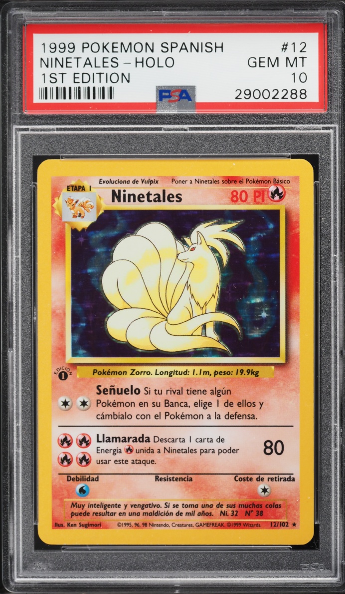 1999 Pokemon Spanish Base Set 1st Edition Holo Ninetales #12 PSA 10 GEM MINT