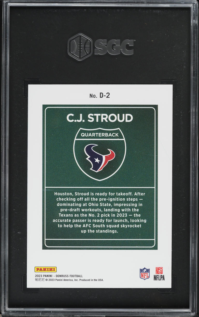 2023 Donruss Downtown C.J. Stroud ROOKIE #D-2 SGC 9 MINT