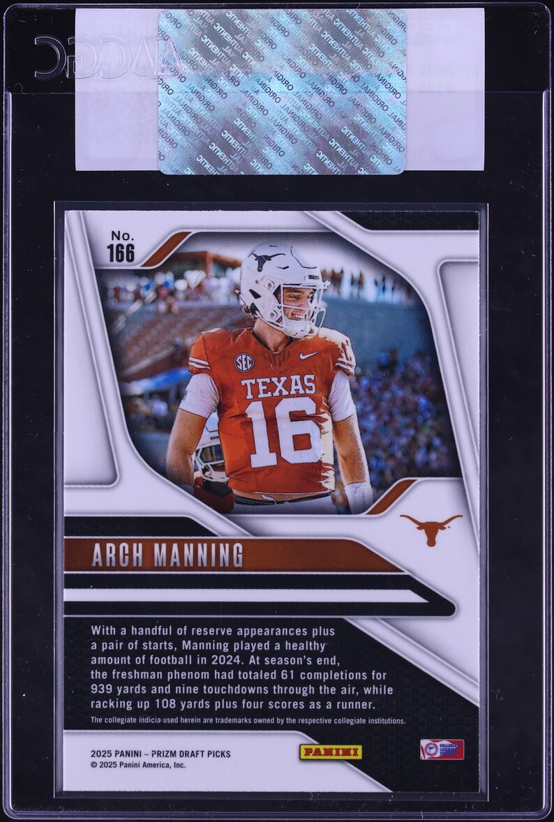 2025 Panini Prizm Draft Picks Arch Manning #166 CGC AUTH