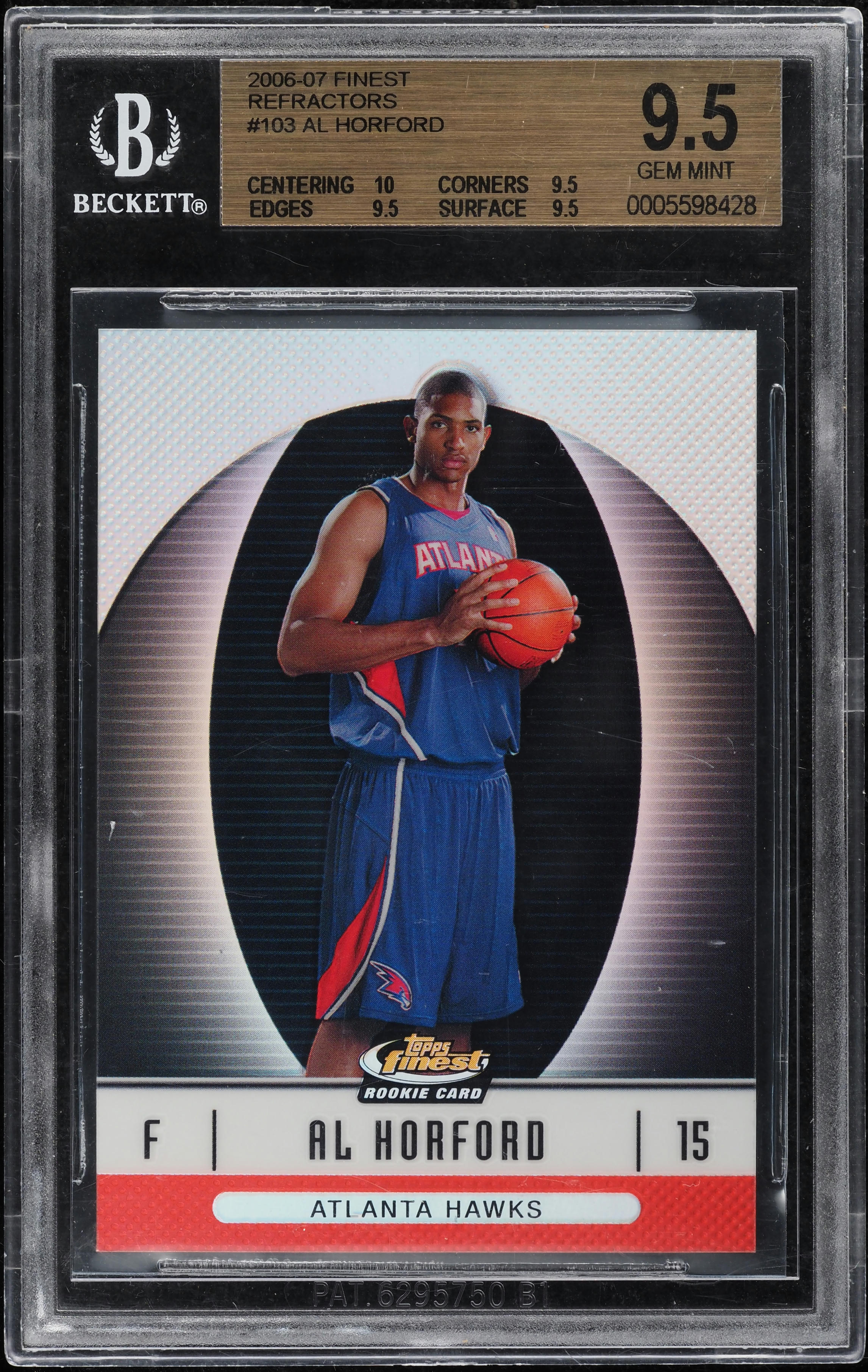 2006 Finest Refractor Al Horford ROOKIE /399 #103 BGS 9.5 GEM MINT
