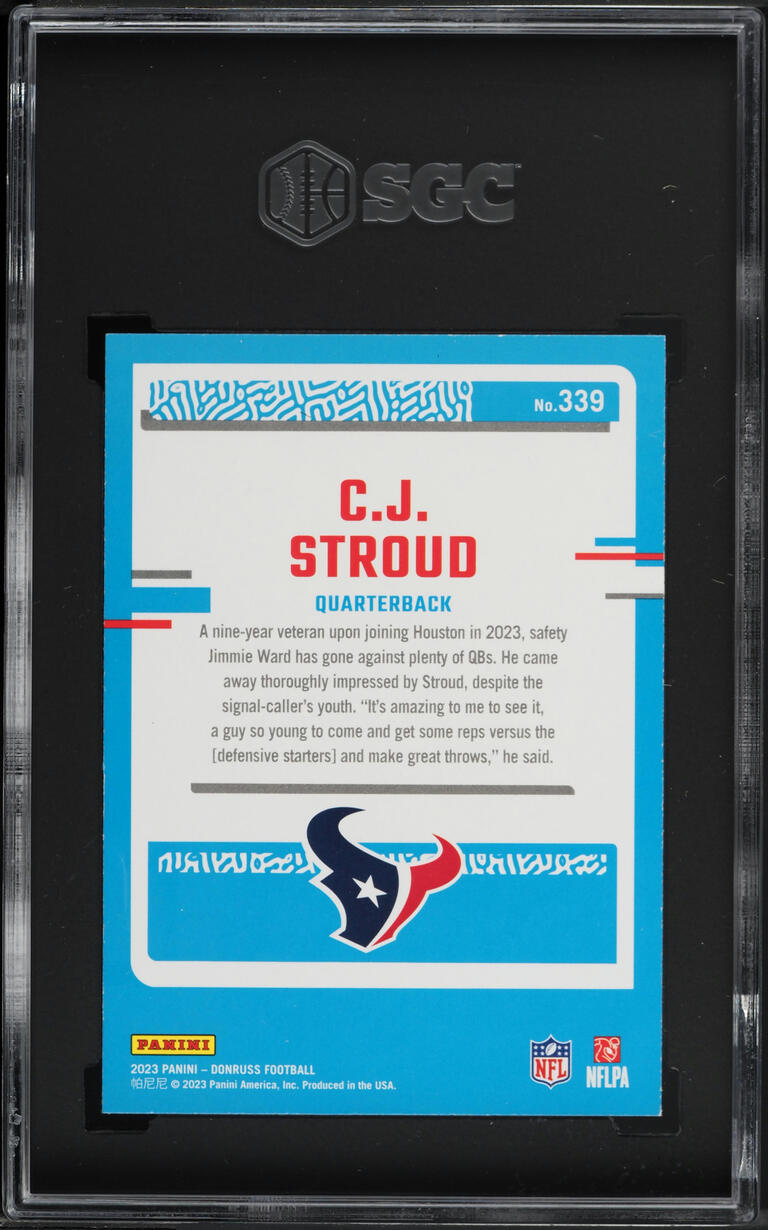 2023 Donruss Green Press Proof C.J. Stroud ROOKIE #339 SGC 8 NM-MT