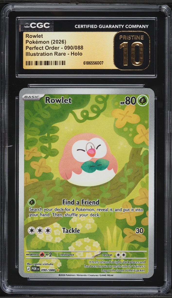 2026 Pokemon Mega Evolution Perfect Order IR Rowlet #90 CGC 10 PRISTINE