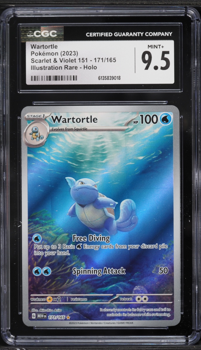 2023 Pokemon Scarlet & Violet 151 IR Wartortle #171 CGC 9.5 MINT+