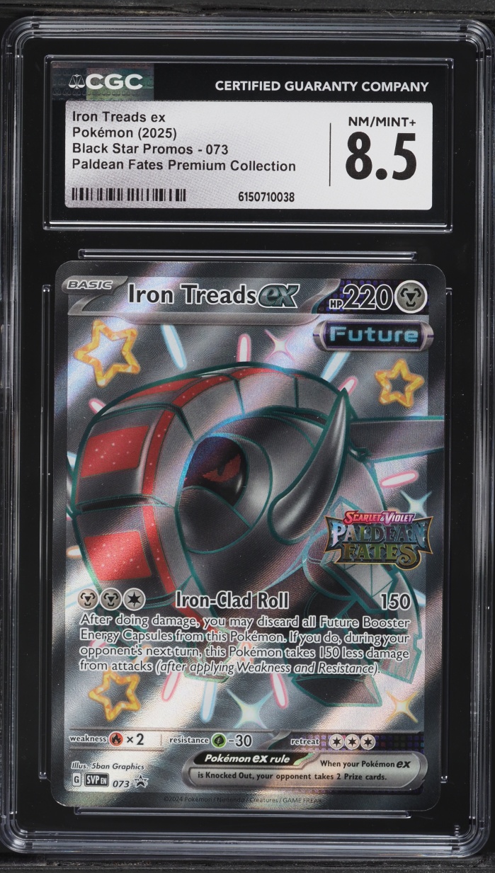 2025 Pokemon SV Promo Paldean Fates Premium Collection Full Art Iron Treads ex #73 CGC 8.5