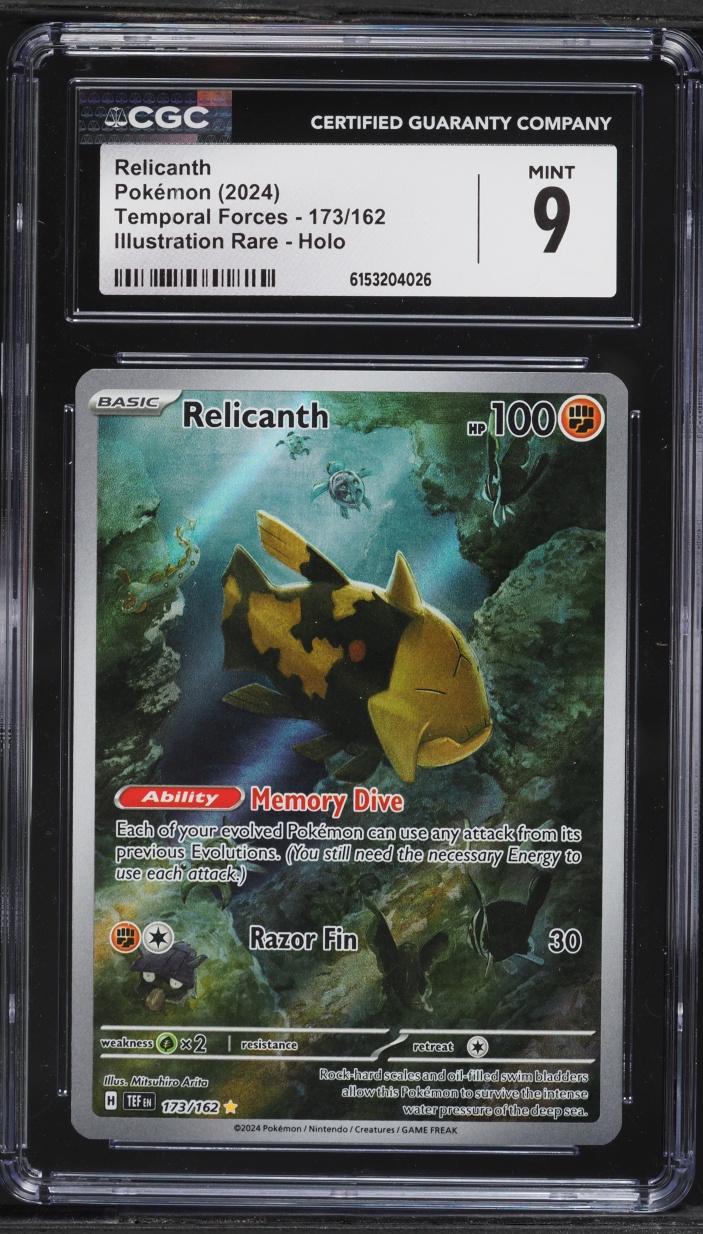 2024 Pokemon Scarlet & Violet Temporal Forces IR Relicanth #173 CGC 9 MINT