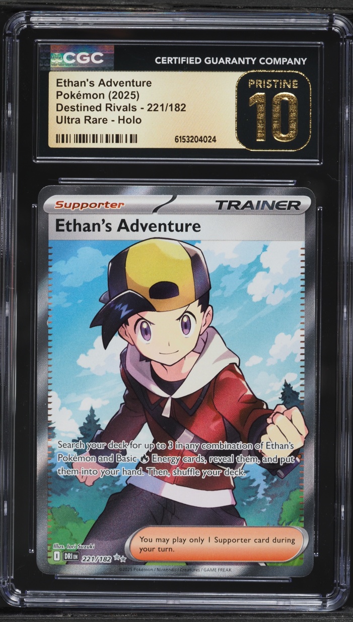 2025 Pokemon Scarlet & Violet Destined Rivals Full Art Ethan's Adventure #221 CGC 10 PRISTINE