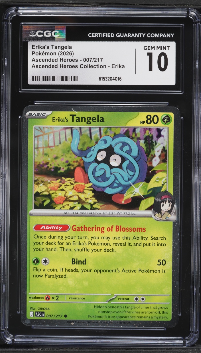 2026 Pokemon Mega Ascended Heroes Collection Erika Erika's Tangela #007 CGC 10 GEM MINT