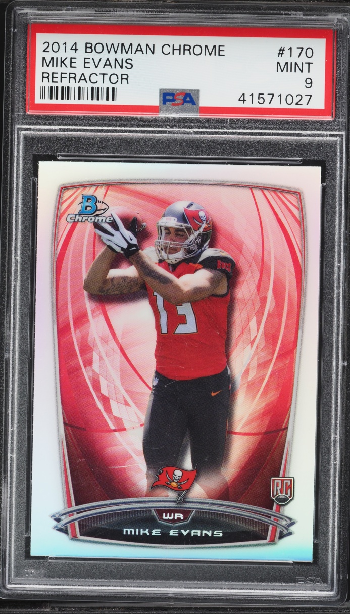 2014 Bowman Chrome Refractor Mike Evans ROOKIE #170 PSA 9 MINT