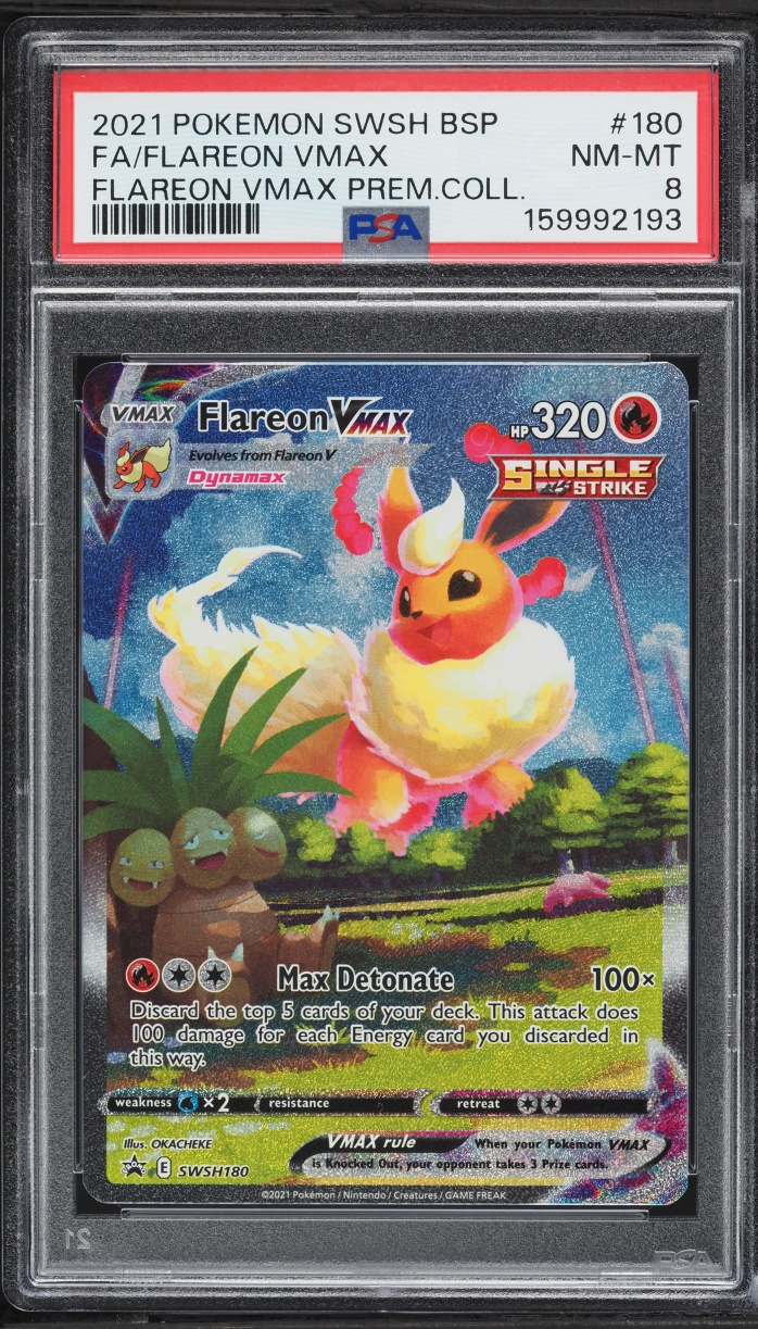 2021 Pokemon Sword & Shield Promo Premium Collection Full Art Flareon VMAX #SWSH180 PSA 8 NM-MT