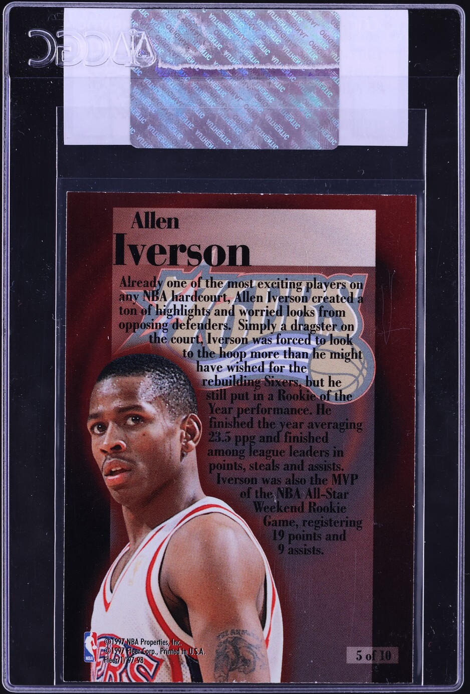 1997 Fleer Rookie Rewind Allen Iverson #5 CGC AUTH