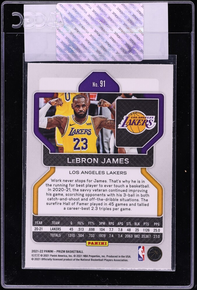 2021 Panini Prizm LeBron James #91 CGC AUTH