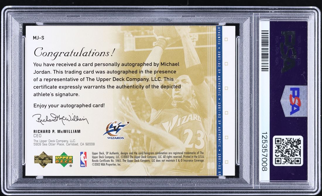 2001 SP Authentic Star Signatures Michael Jordan AUTO DNA 10