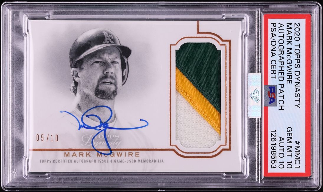 2020 Topps Dynasty Mark McGwire PATCH AUTO DNA 10 /10 #DAP-MMC1 MBA PSA 10 GEM MINT