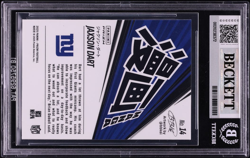 2025 Panini Prizm Manga Horizontal Jaxson Dart ROOKIE #14 BGS 9 MINT