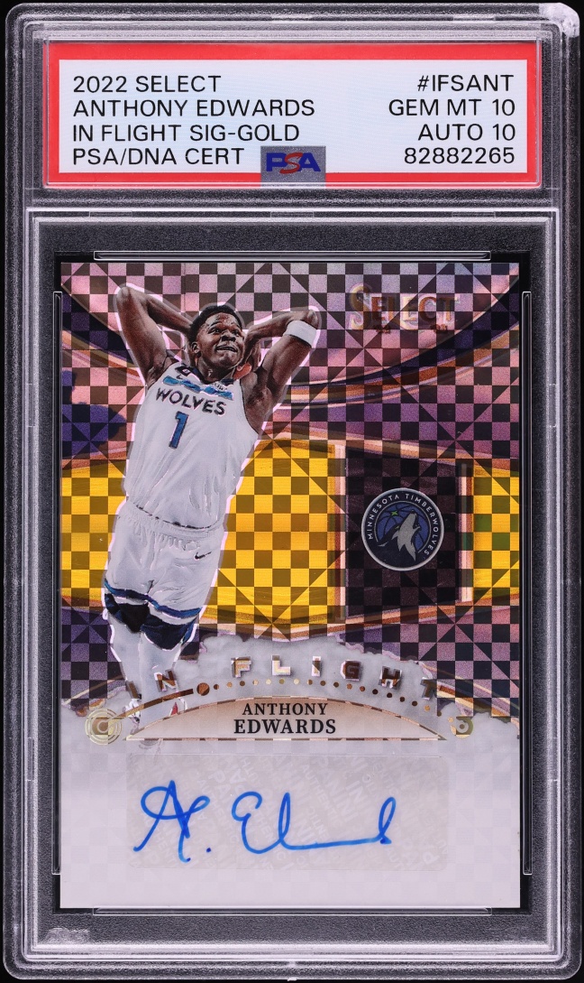 2022 Select In Flight Gold Anthony Edwards AUTO DNA 10 10/10 #IFS-ANT PSA 10 GEM MINT