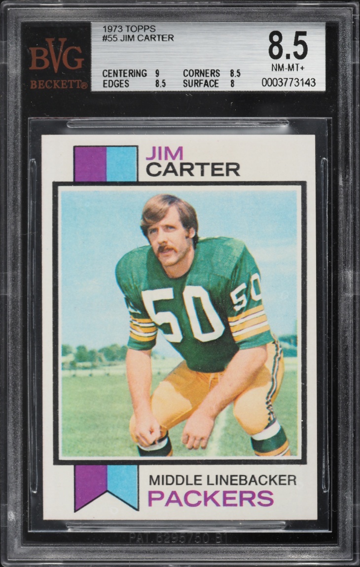 1973 Topps Football Jim Carter #55 BVG 8.5 NM-MT+