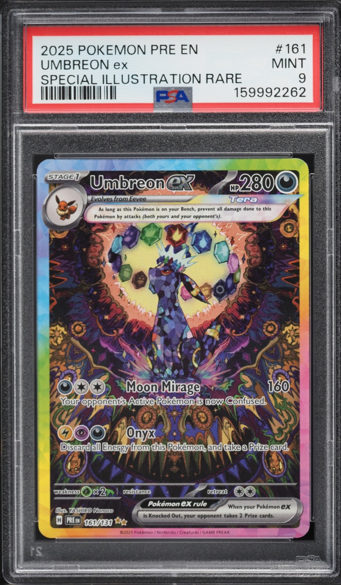 2025 Pokemon Scarlet & Violet Prismatic Evolutions SIR Umbreon Ex #161 PSA 9 MINT