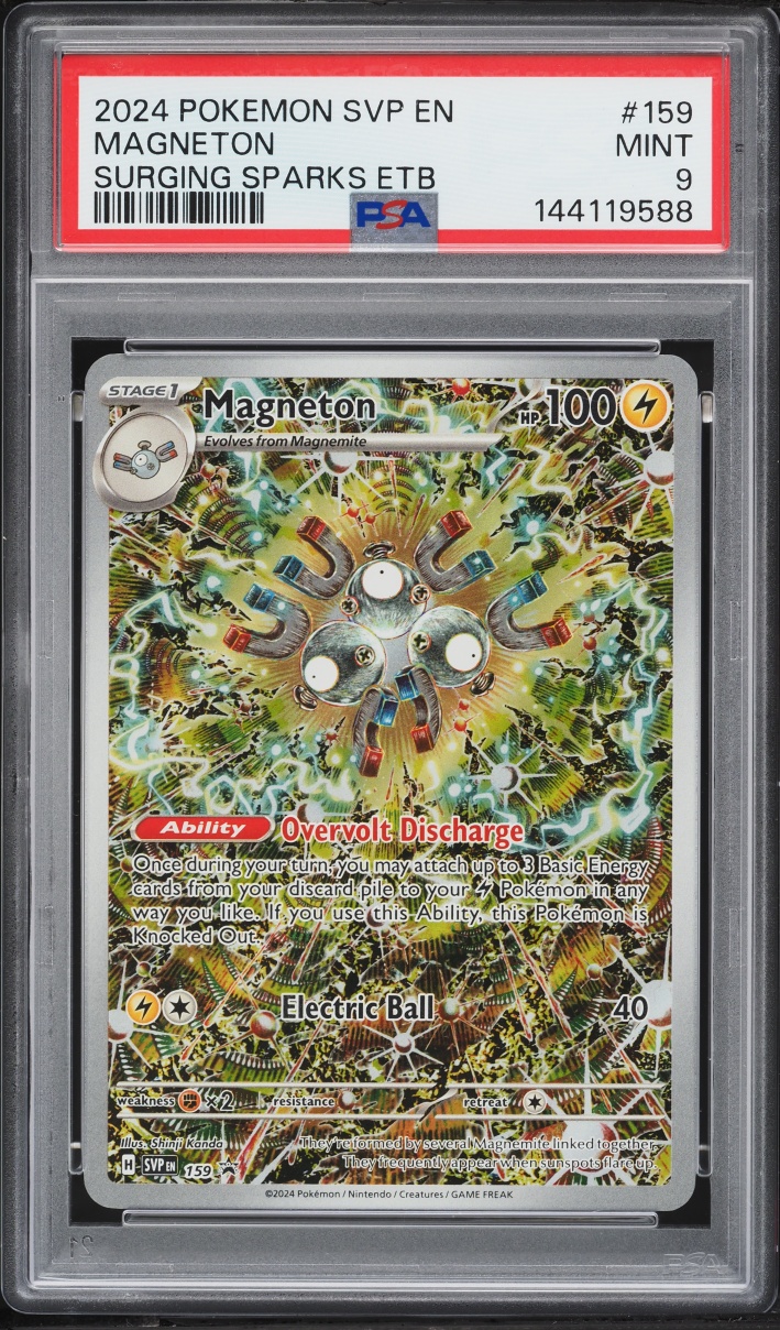 2024 Pokemon Scarlet & Violet Promo Surging Sparks ETB Alt Art Magneton #159 PSA 9 MINT