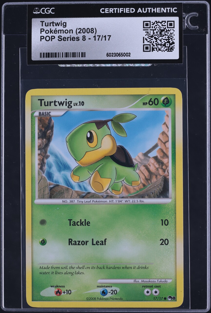 2008 Pokemon POP Series 8 Turtwig #17 CGC AUTH
