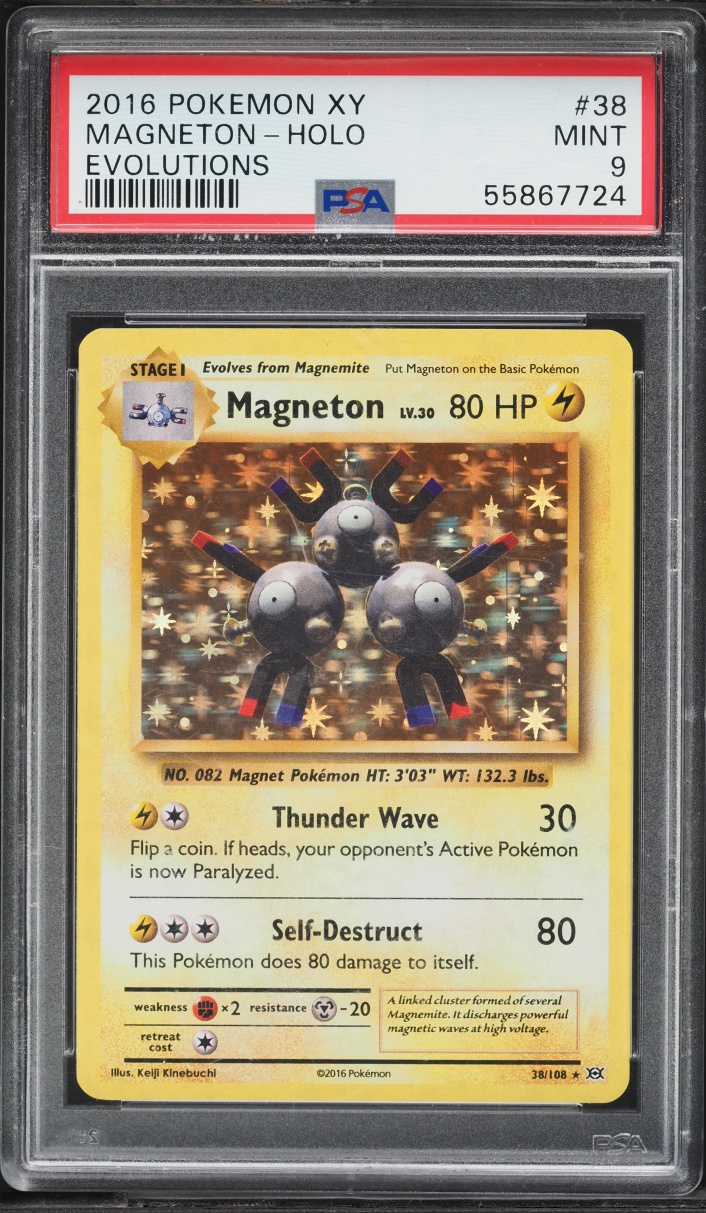 2016 Pokemon XY Evolutions Holo Magneton #38 PSA 9 MINT