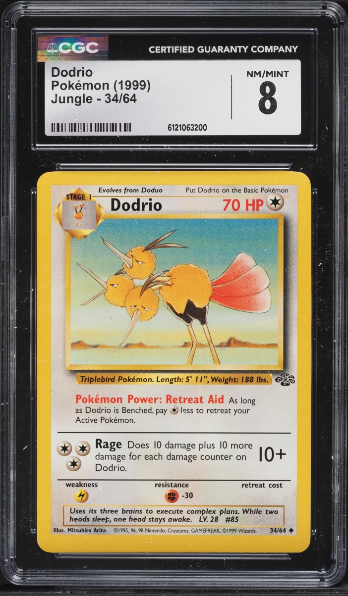 1999 Pokemon Jungle Dodrio #34 CGC 8 NM-MT