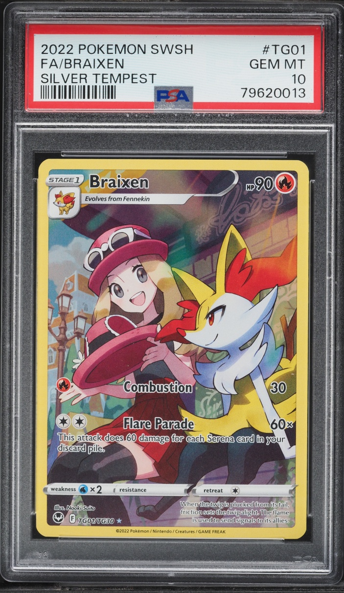 2022 Pokemon Sword & Shield Silver Tempest Trainer Gallery CHR Braixen #TG01 PSA 10 GEM MINT