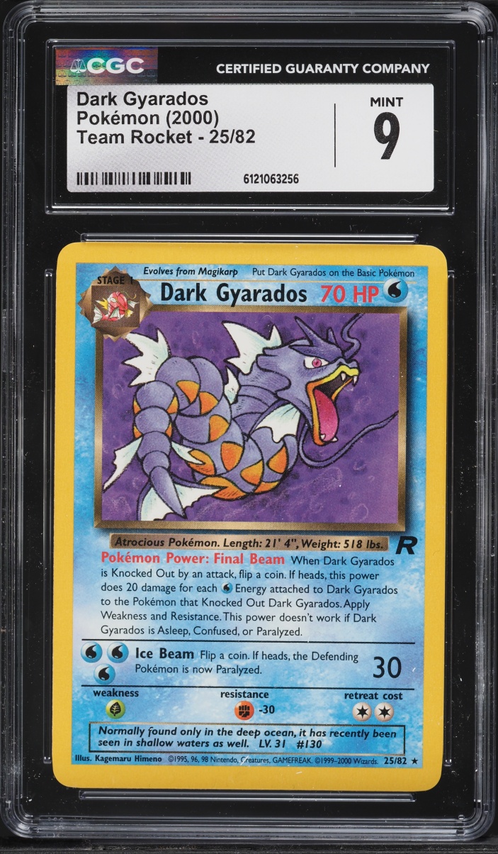 2000 Pokemon Team Rocket Dark Gyarados #25 CGC 9 MINT