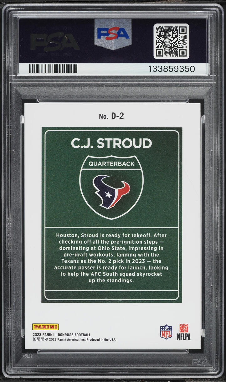 2023 Donruss Downtown C.J. Stroud ROOKIE #D-2 PSA AUTH