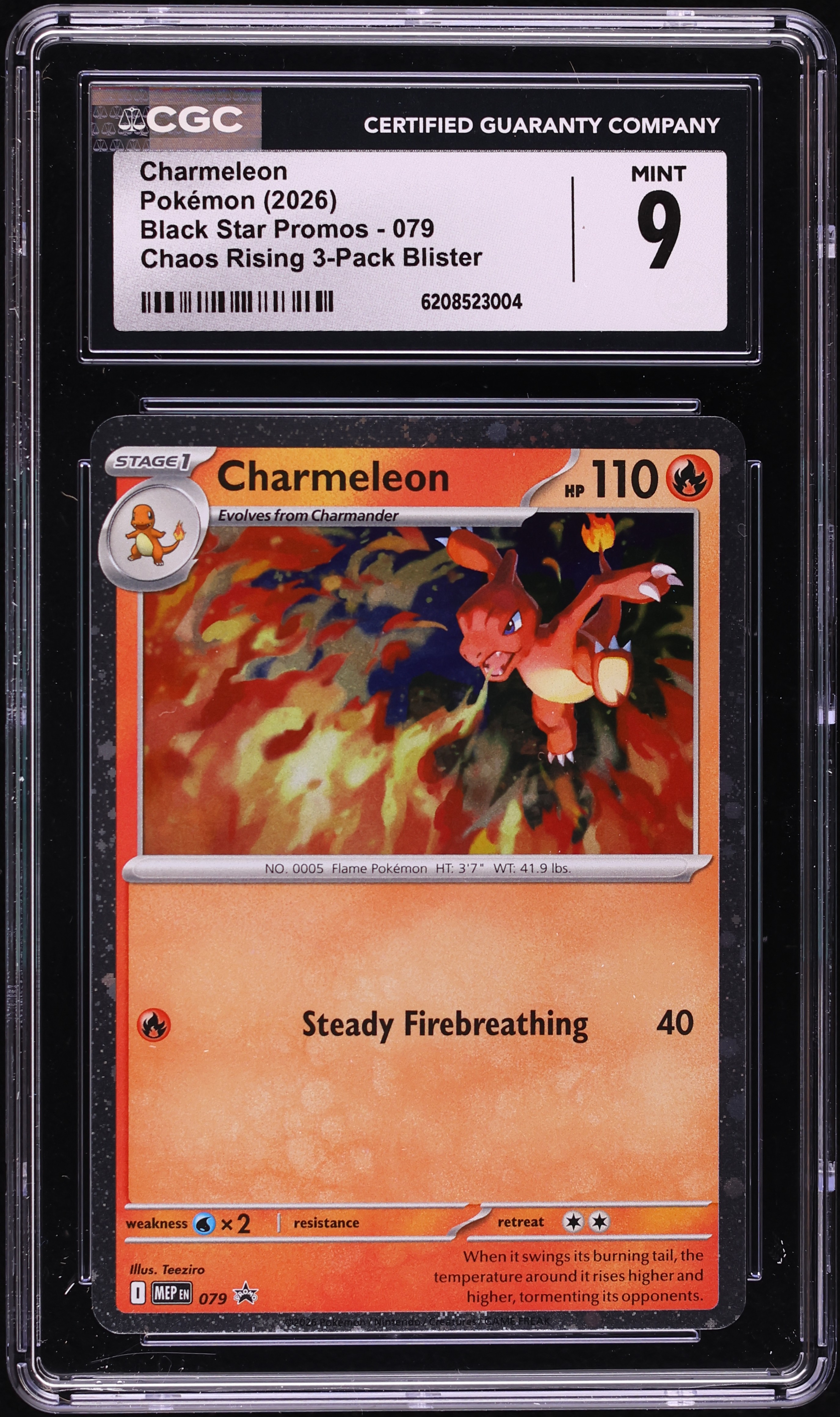2026 Pokemon Mega Evolution Promo Chaos Rising Charmeleon #79 CGC 9 MINT